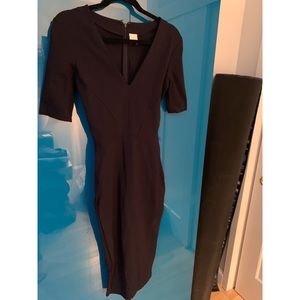 Iris & Ink navy stretch 3/4 sleeve dress